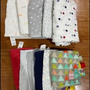 Baby receiving blankets, burp cloths and towels